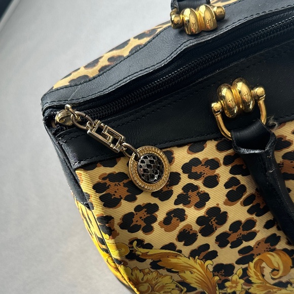 Versace Sunburst Leopard & Gold Satchel - Picture 4 of 7